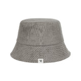 ワイドコーデュロイラベルバケットハット/Wide Corduroy Label Bucket Hat Gray