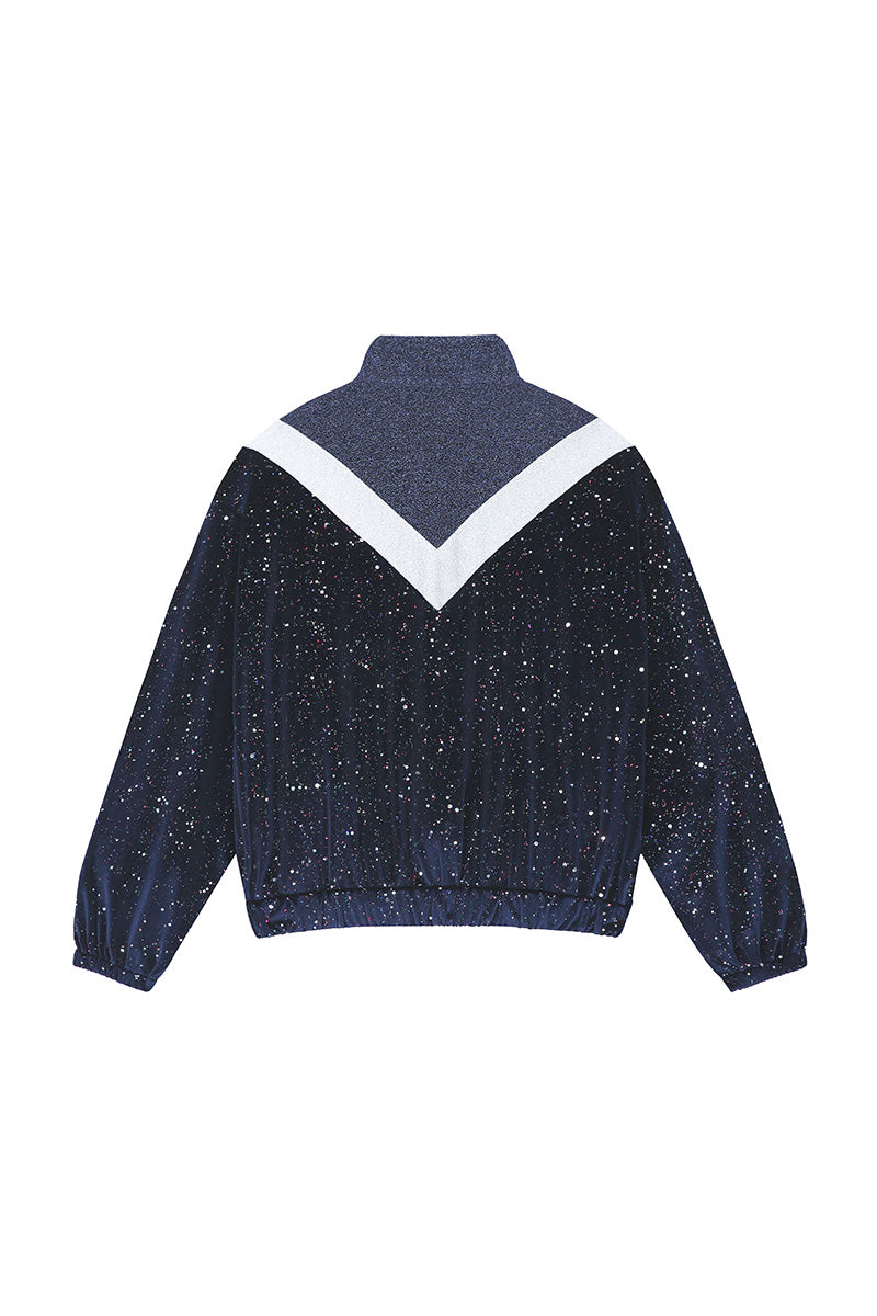 0 3 stars velvet track jacket - NAVY (4641553055862)