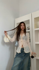french tie lace shirt