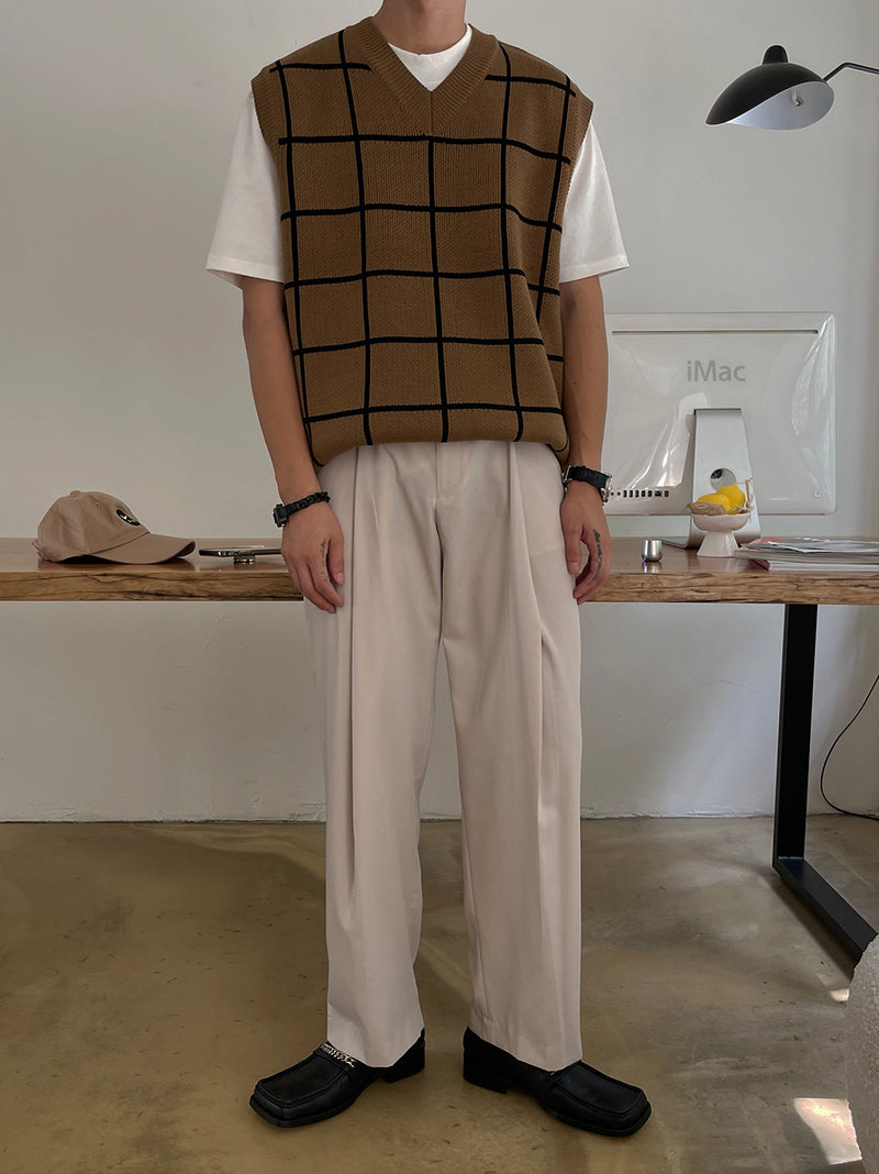 ASCLO Shu Square Check Vest (4color) (6598852706422)