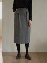 Plain wool skirt (6639416442998)