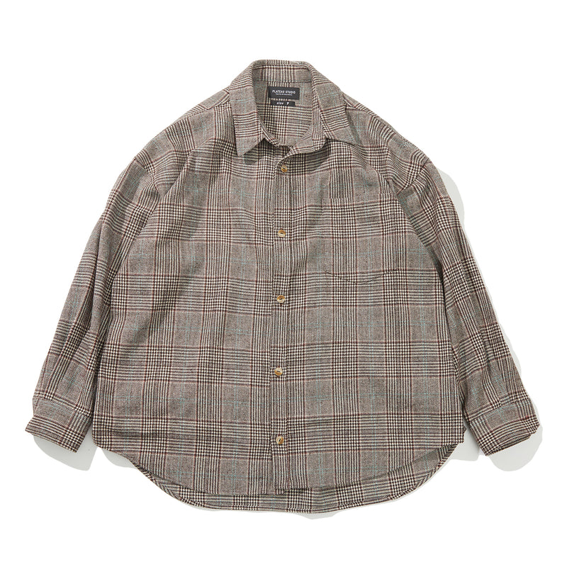 oversized wool check shirt (6612887208054)