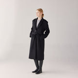ベルトウールロングコート/Belt wool long coat