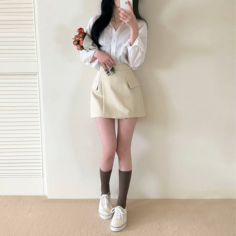 スリットポケットミニスカート / [4color] slit pocket mini skirt