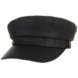 ブラックスタッズレザーマトゥルーズキャップ / Black stud leather matroos cap
