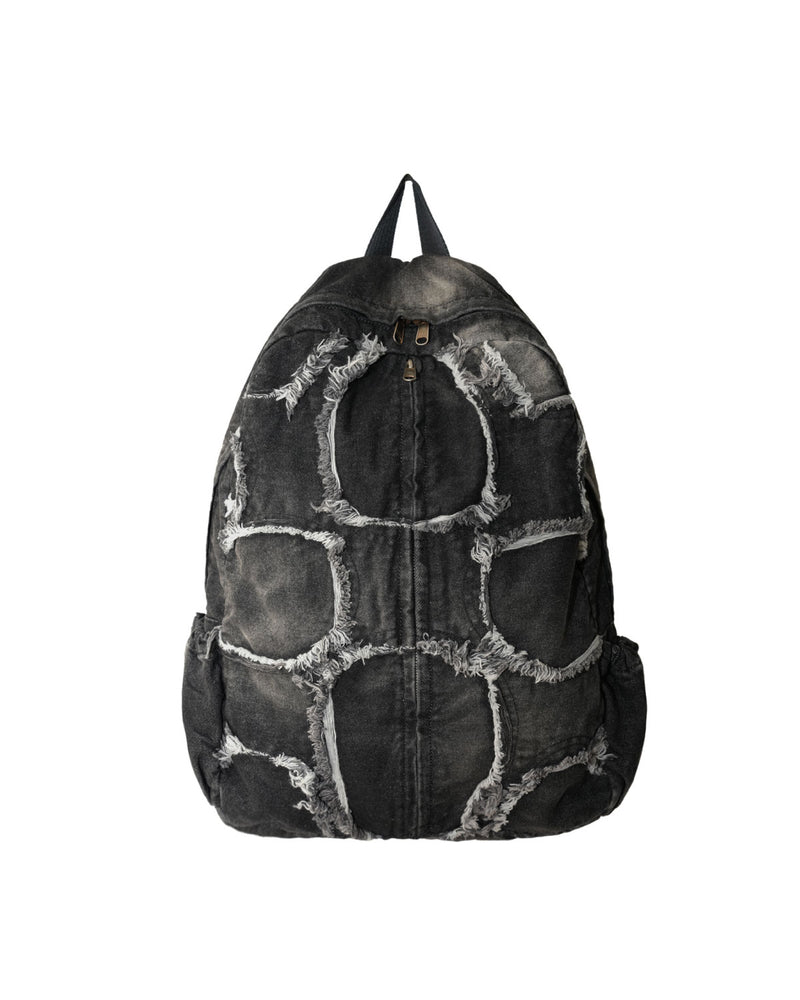 ウォッシュドデニムタートルバックパック / Washed Denim Turtle Backpack (Black)