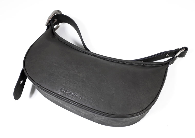 Hバックルソフトレザーホボバッグ / H-Buckle Soft Leather Hobo Bag (gray)