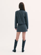 Leona tweed skirt CHARCOLE