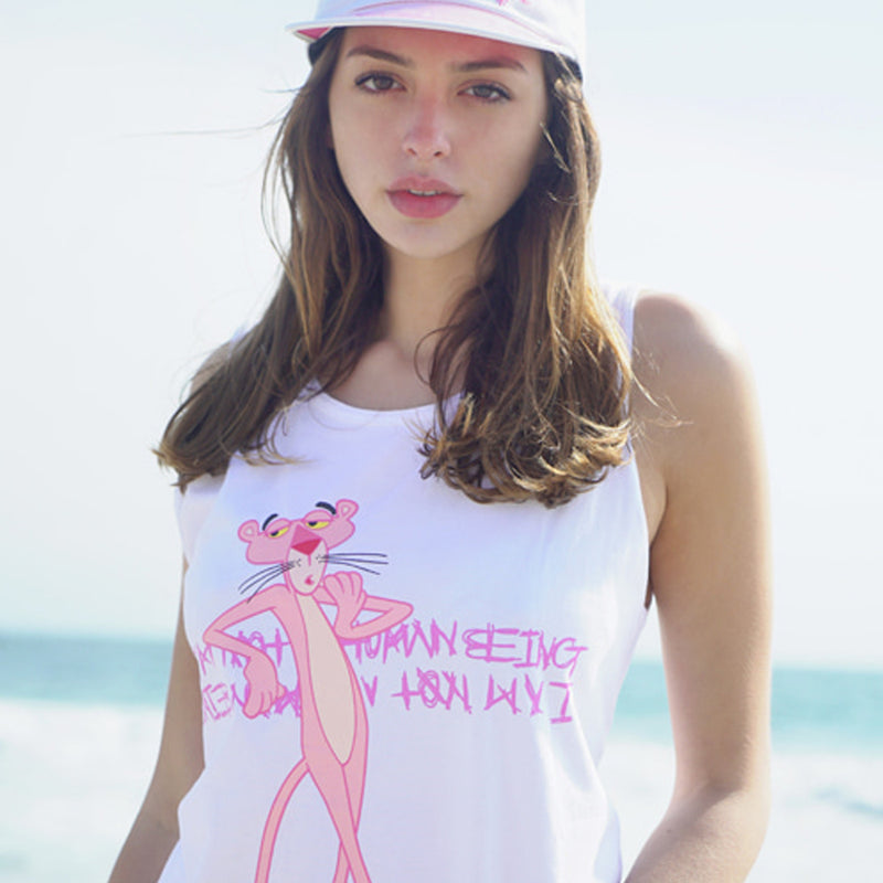 Pink Panther Leaning Against Our Logo Tank Top (3color) (6674858311798)