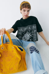 マリンオーバーフィットクロップTシャツ/MARINE OVER FIT CROP T-SHIRT (FOR WOMAN)_SWS4TS52BK