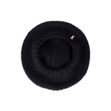スタッズロゴウールニットベレー帽/Stud Logo Wool Knit Beret Black