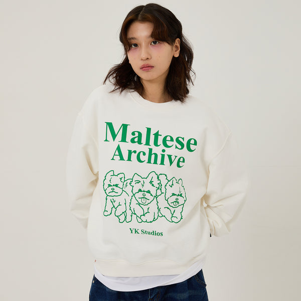Maltese archive line graphic sweatshirts