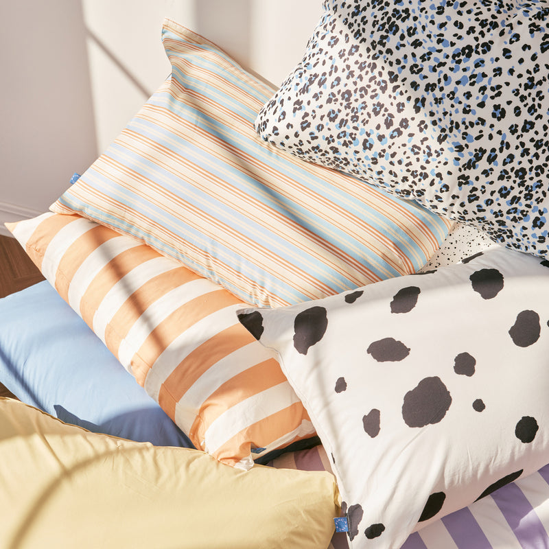 ピローカバー / Pillow cover - blue&orange stripe