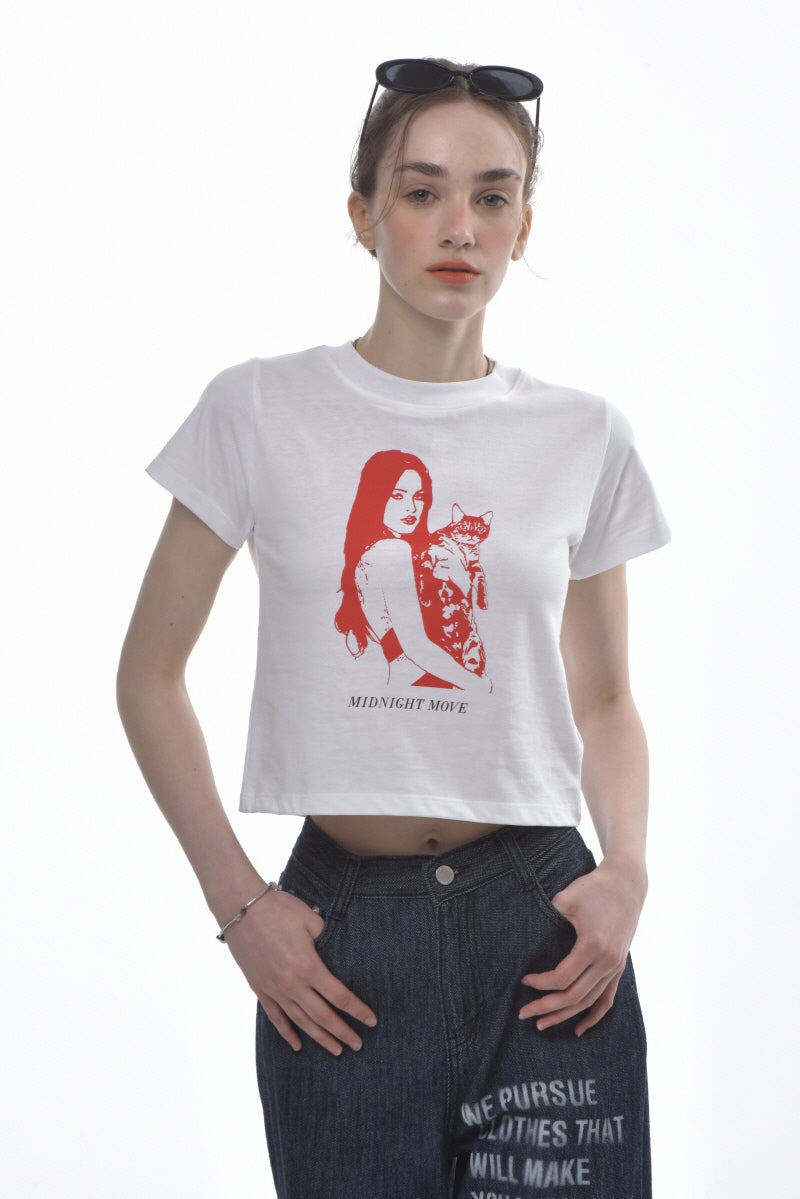 ガールクロップTシャツ / girl crop T (white)
