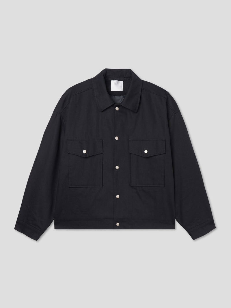 Two-pocket crop cotton jacket 2color