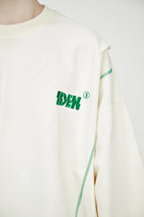 アイデンニードルポイントスウェットシャツ/IDEN needlepoint sweatshirts (Cream)