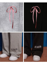 AMBLER 男女共用 Pants with ribbon ストレート2-WAYパンツ AP801
