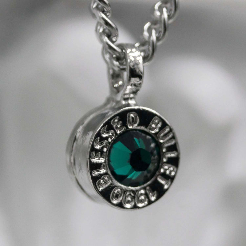 "銃弾" バックネックレス エメラルド クリスタル/"Bullet" Back Necklace Emerald Crystal (2681915834486)