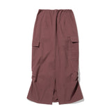 サイドステッチタックカーゴロングスカート/Side Stitch Tuck Cargo long Skirt [RED BROWN]