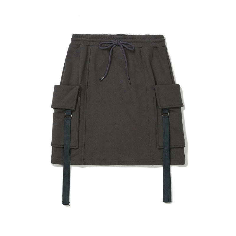 D-Ring Pocket Mini skirt [CHARCOAL] (6618880213110)