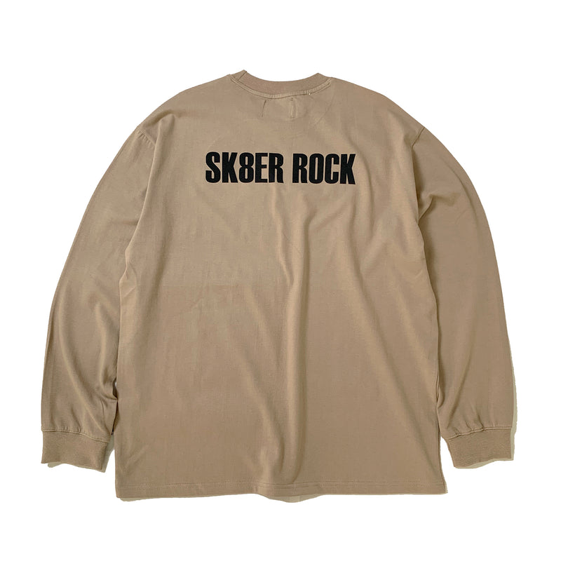 SK8ER ROCK LONG SLEEVE T-SHIRT BEIGE (6616265228406)