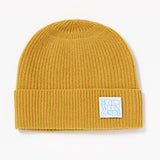 BUBBLE LABEL CASHMERE WOOL BLENDED BEANIE_MUSTARD