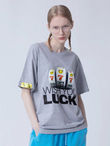 ウィッシュユーラックTシャツ/WISH YOU LUCK 1/2 T-SHIRT_GRAY