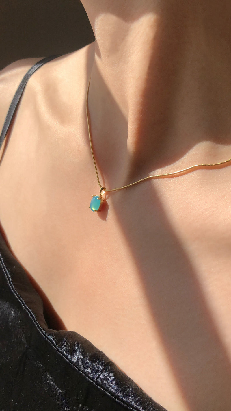 ディンキーネックレス/Dinky necklace _ blue jade