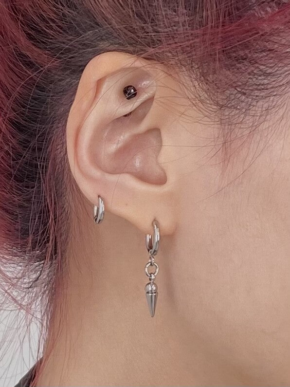 サージカルスチールサーキュラーコーンリングピアス/Surgical steel circular cone ring earring