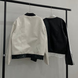 [ユニセックス] グロッシーバイカーレザージャケット / [Unisex] Glossy biker leather jacket(2color)