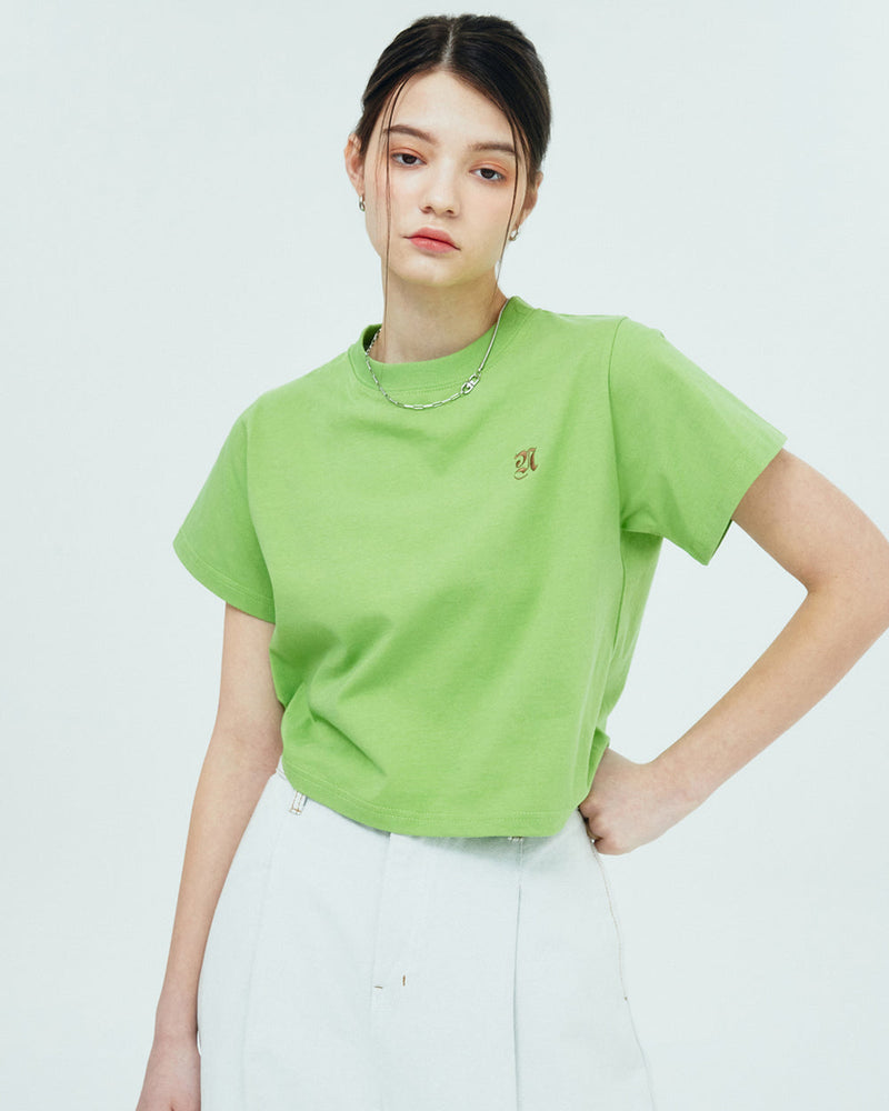 ソリッドローマンタイポTシャツ/SMALL ROMAN TYPO LOGO TSHIRT-OLIVE GREEN