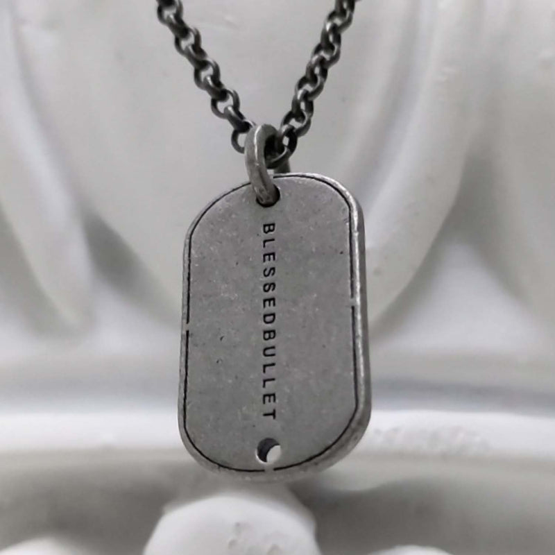 [BLESSEDBULLET]DOGTAG II CHAIN NECKLACE_MINI/LARGE (4623944876150)