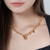 BOLD GOLD HEART NECKLACE (6618497613942)