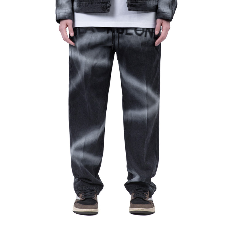 スプレー カスタム デニムパンツ / BBD Sprayed Custom Denim Pants (Charcoal)