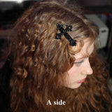 ブラッククロスヘアピン- Aside/0 6 black cross hair pin - A side