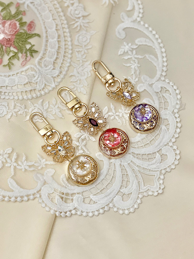 バタフライムーンパールキーリング / Butterfly Moon Pearl Key Ring (3color)