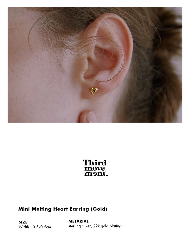 Mini Melting Heart Earring (Gold)