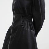 マコジップアップカラードレス/Mako zip-up collar dress