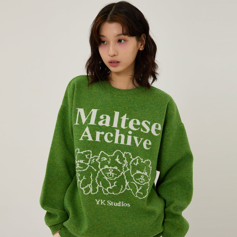 Maltese archive line graphics knit