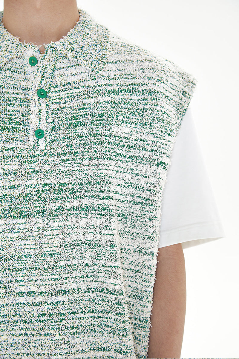 テールヤーンスリーブレス/Tail yarn sleeveless (Blend green)