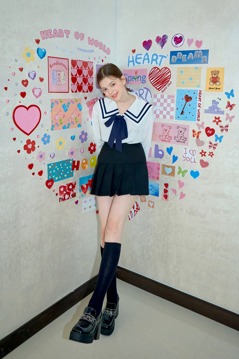 ロゴ刺繍プリーツスカート Heart Pleats Logo Skirt – 60% SIXTYPERCENT