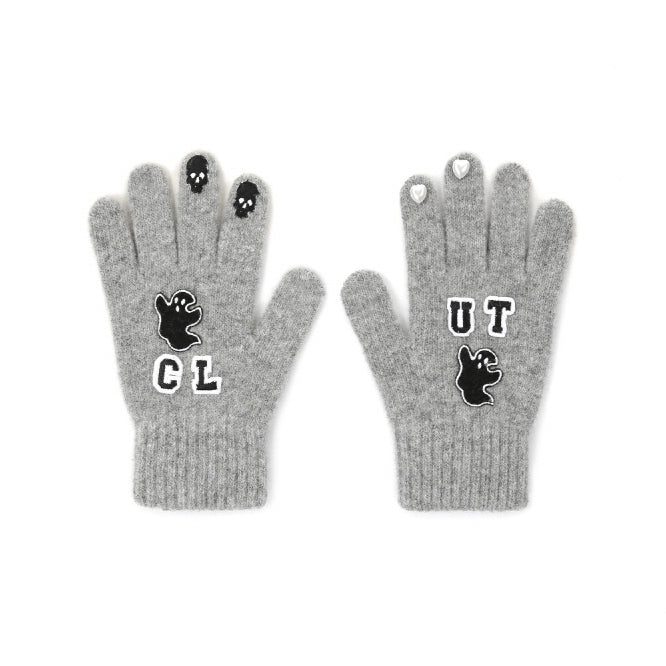 ゴーストウールニットグローブ/0 5 ghost wool knit gloves - GREY