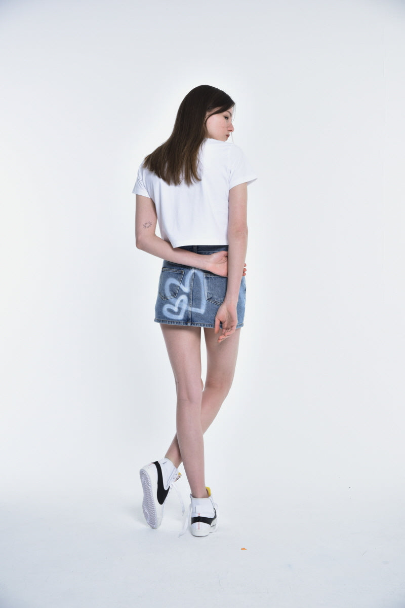 ハートミニスカート / heart mini skirt (blue)