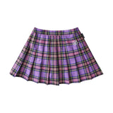 ロゴプレードテニススカート / Logo Plaid Tennis Skirt - Purple