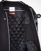 ウールアンドフェイクレザーボンバージャケット/Wool and Faux leather bomber jacket