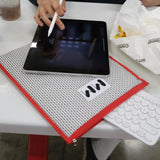  Fluffy Shield for iPad Pouch White&Red (12.9"inch)