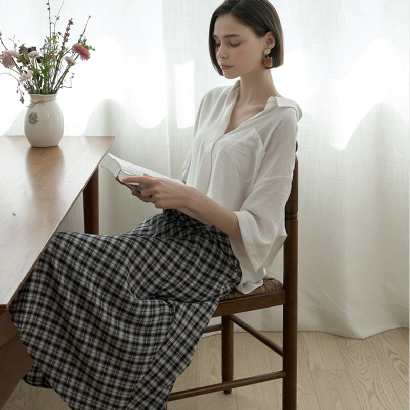 マキシスカート / (SK-4221) Check maxi skirt