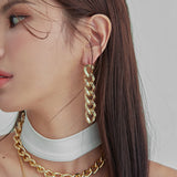 フリジア着用！レギュラーボールドチェーンドロップイヤリングゴールド/ Freesia wear! regular bold chain drop earrings gold (6653322133622)
