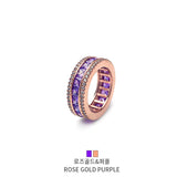 AAAダイヤクリスタル3ラインリングローズゴールド＆パープル / [BLACKLABEL] AAA DIA Crystal 3-line ring rose gold&purple