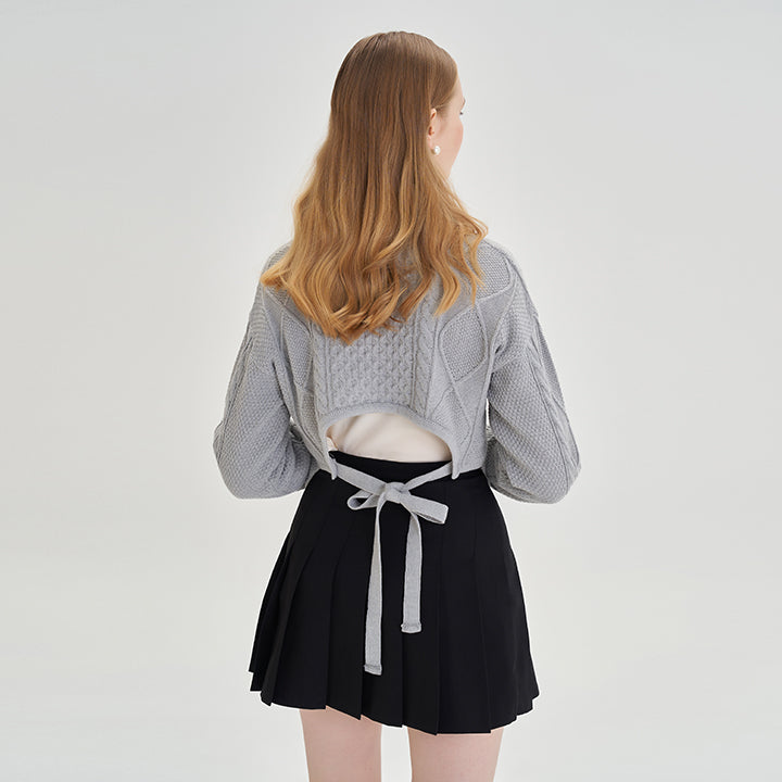 Back Open Twist Volero Sweater ( 3 Colors ) (6547122126966)
